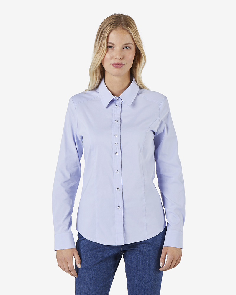 Bluse_bleu_421158_Sybille_411153_vorn BASIC-HEMDBLUSE IN 4 FARBEN