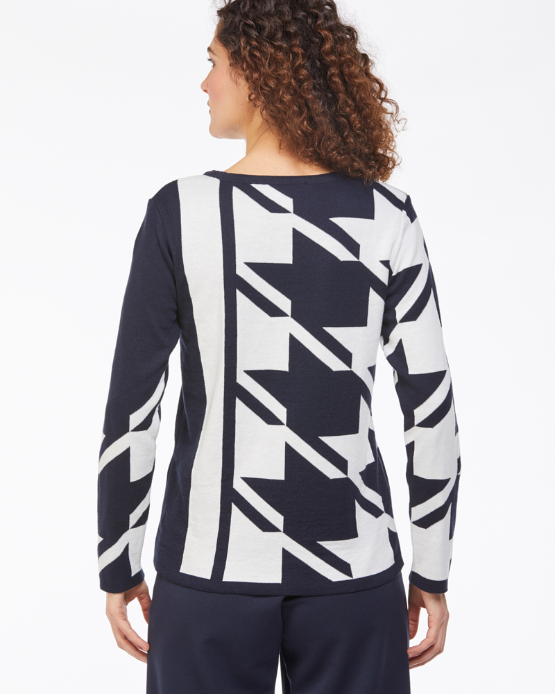 Pulli_blau_weiss_421161_Winnie_405092_hinten PULLI IN HAHNENTRITTMUSTER