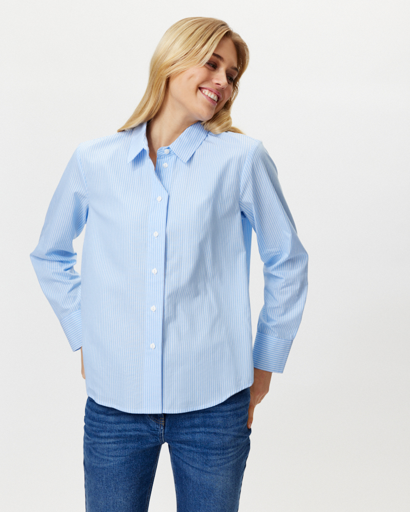 LOCKERE STREIFEN-BLUSE AUS BAUMWOLLE