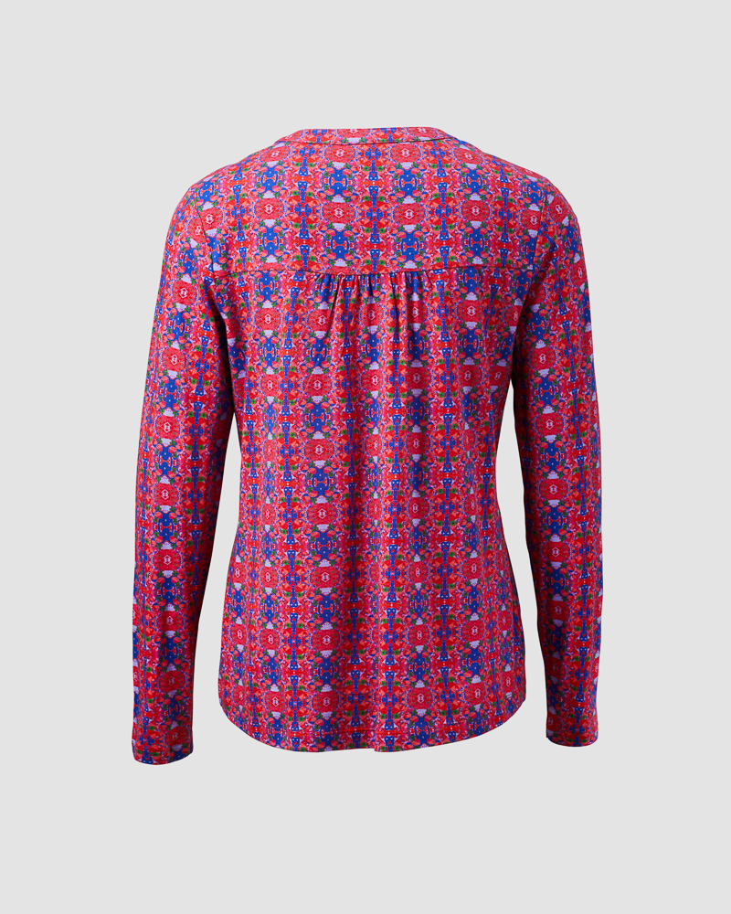 Bluse_rot_gemustert_421153_Marlene_406014_hinten BLUSENSHIRT