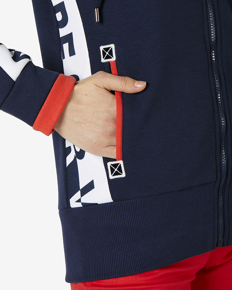 Sweatjacke_marine_Tasche_411044_Dinamar KUSCHELIGE SWEATJACKE