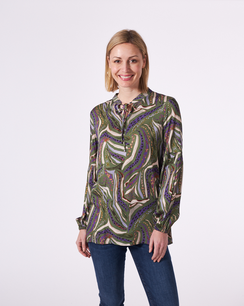 GEMUSTERTE LONGBLUSE GEMUSTERTE LONGBLUSE