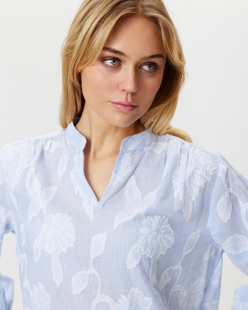 STREIFENBLUSE AUS BAUMWOLLE