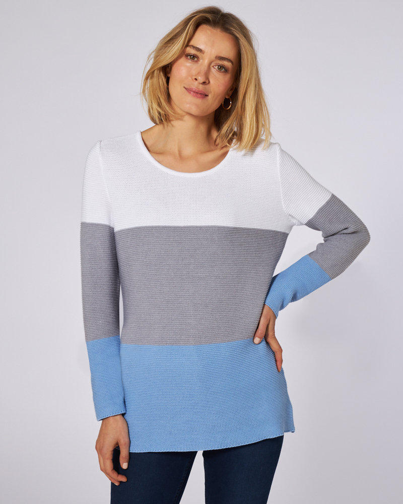 ELEGANTER PULLI MIT BLOCKSTREIFEN