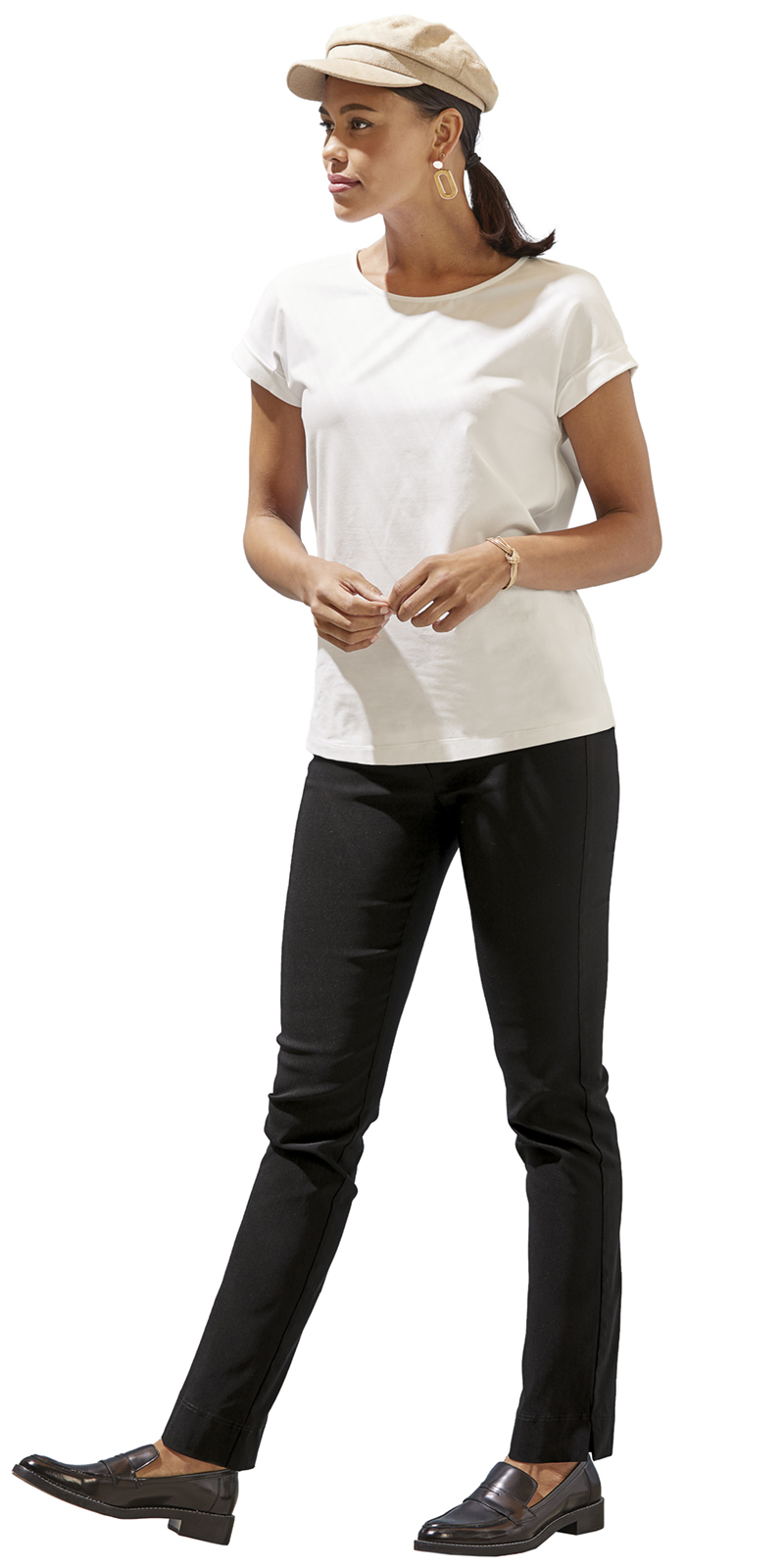 SHIRT-weiss-401080_HOSE-schwarz-19267-401145 ELASTISCHE SCHLUPFHOSE N