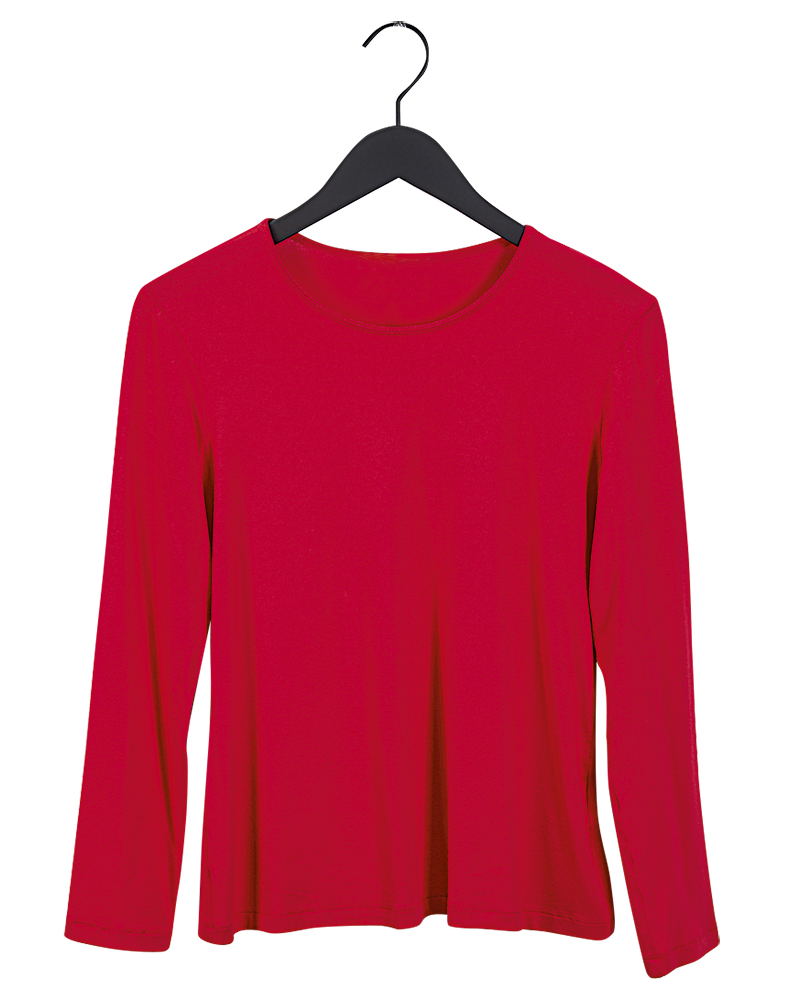Shirt-rot_405106 BASIC-SHIRT MIT LANGARM