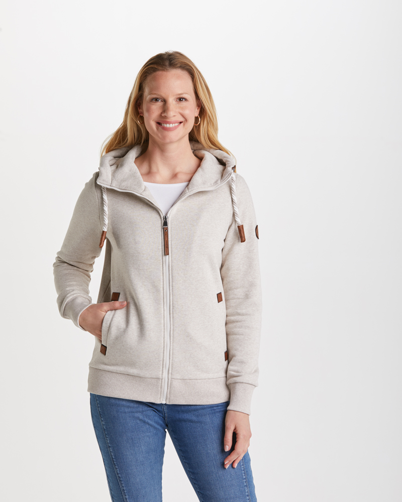 Sweatjacke_sand_421102_Lilith_vorn WEICHE SWEATJACKE