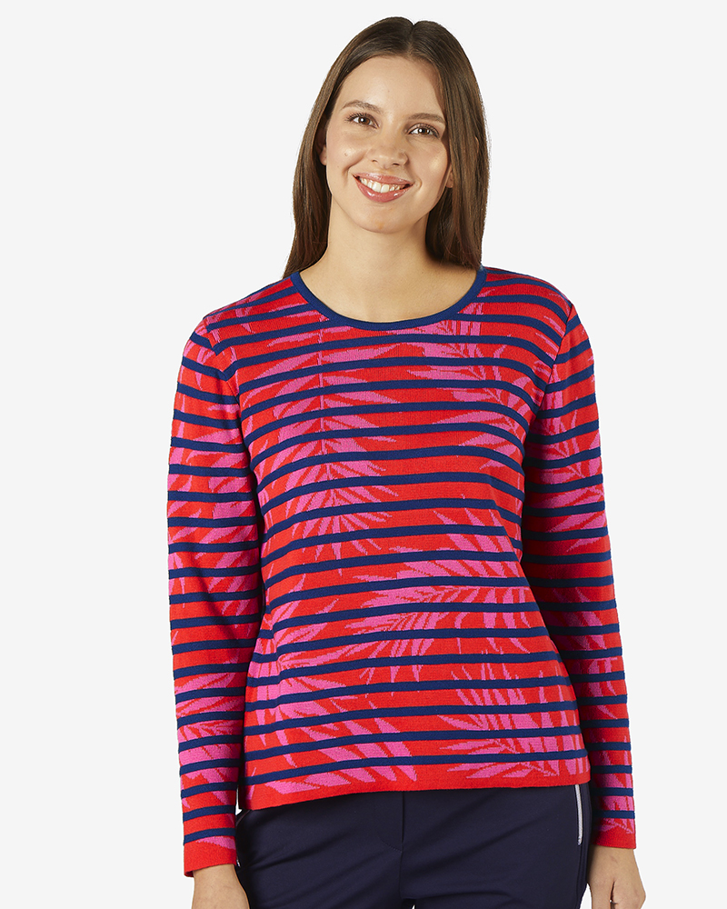 Pulli_marine_pink_gestreift_411146_Lou NACHHALTIGER FEINSTRICKPULLI