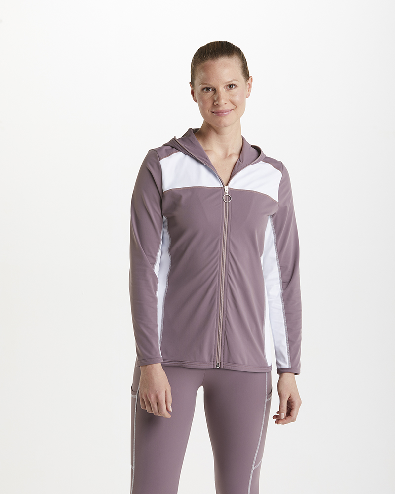Jacke_mauve_weiss_421167_Maggi_vorn SPORTJACKE IN COLOR-BLOCKING