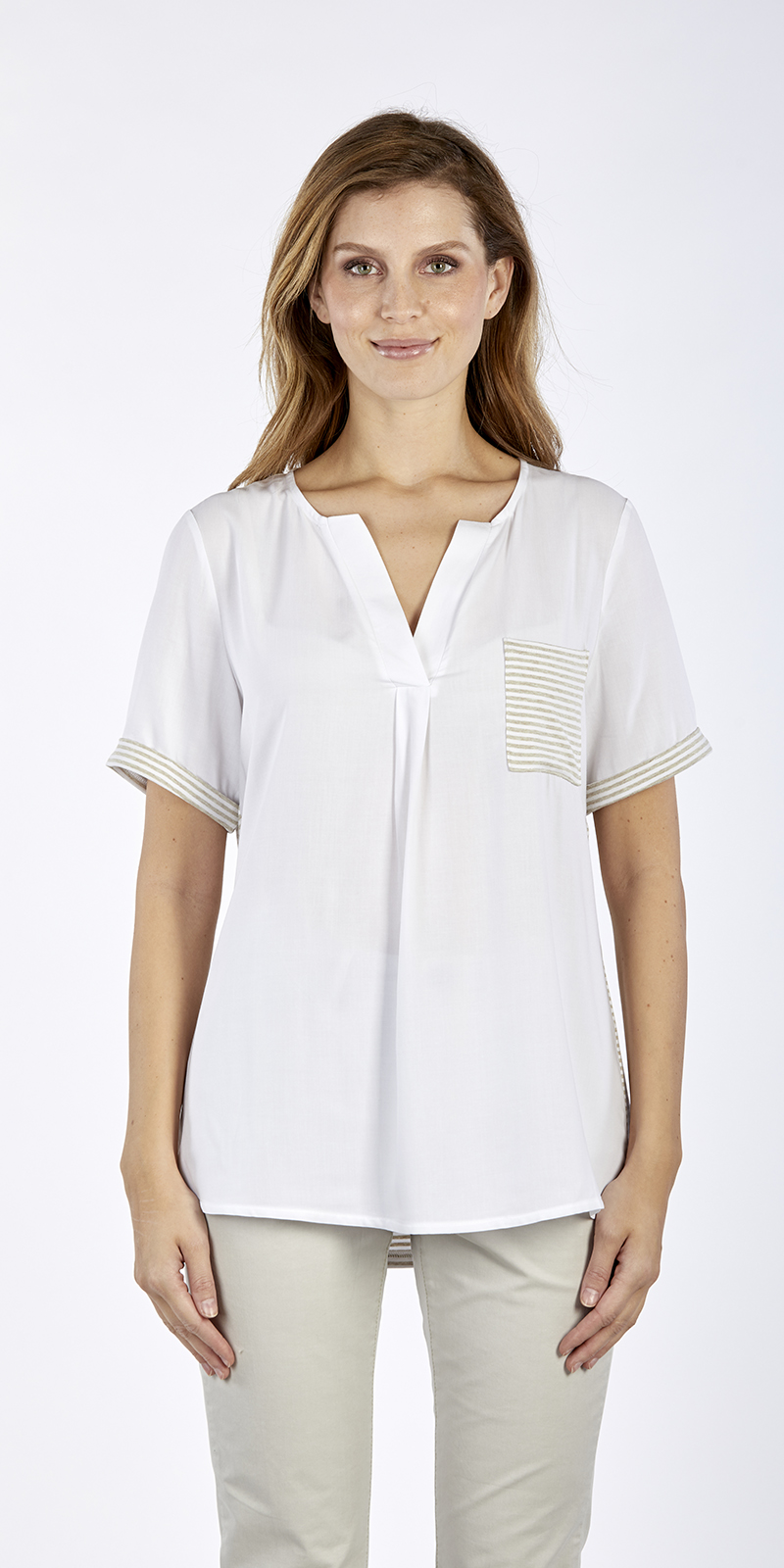 404019_34048 LOCKERE BLUSE IM MATERIAL-MIX