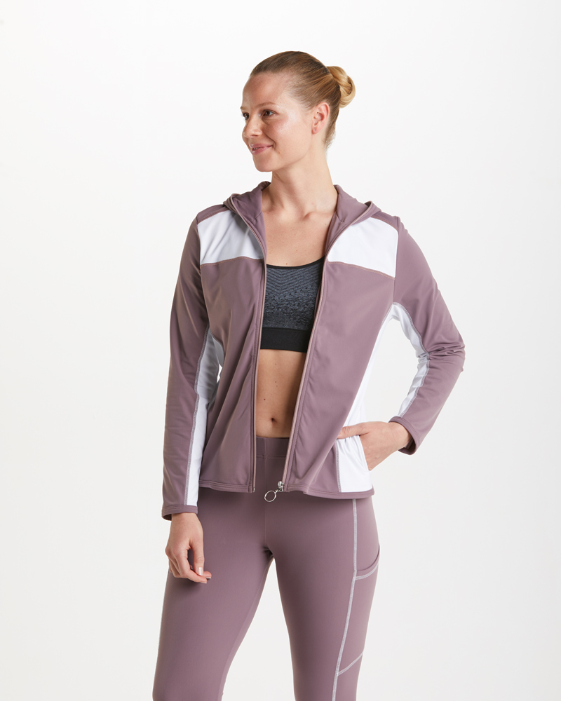 Jacke_mauve_weiss_421167_Maggi_offen SPORTJACKE IN COLOR-BLOCKING