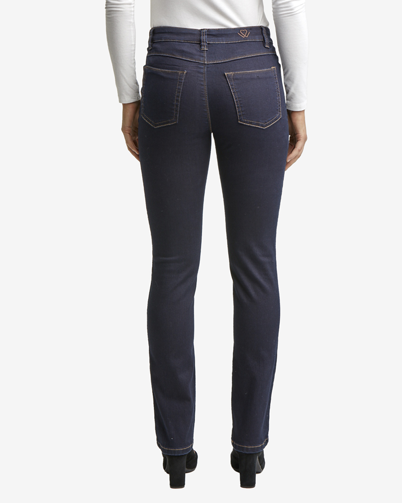 Jeans_dark-blue_421009_Caren_hinten "WONDERJEANS" L MIT KONTRASTNÄHTEN