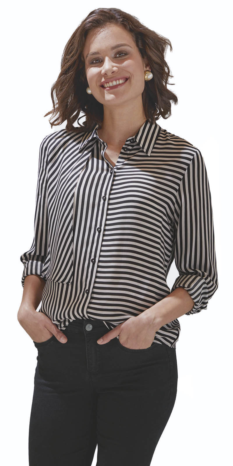 BLUSE-schwarz-gemustert-3911067Q6S0gc0DqFGI STREIFENBLUSE MIT ÜBERWURF