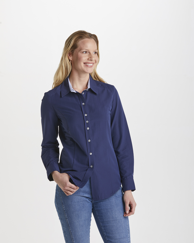 Bluse_marine_421158_Sybille_hinten BASIC-HEMDBLUSE IN 4 FARBEN
