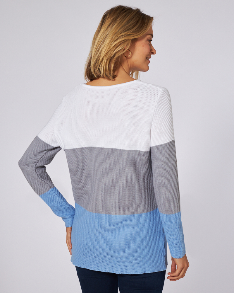 ELEGANTER PULLI MIT BLOCKSTREIFEN ELEGANTER PULLI MIT BLOCKSTREIFEN