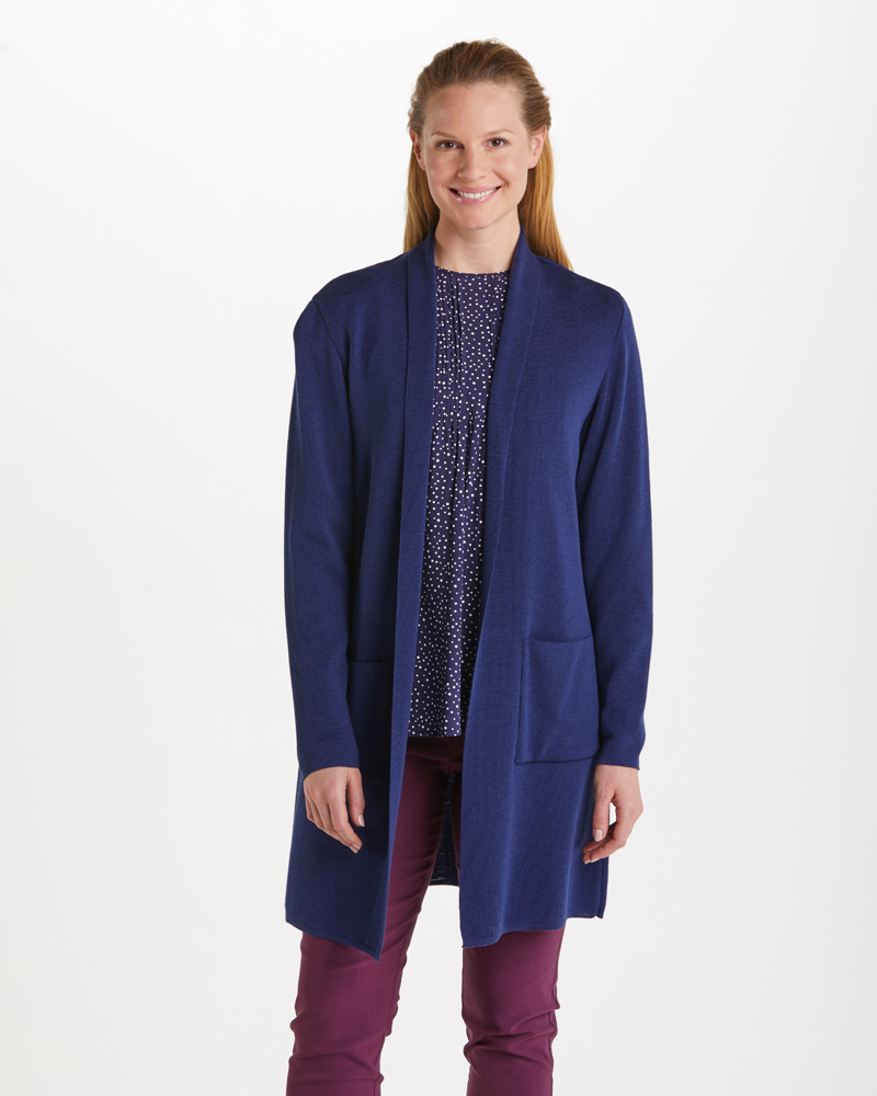 Strickjacke_blau_421140_Rihanna_vorn STRICKJACKE IN LONGFORM