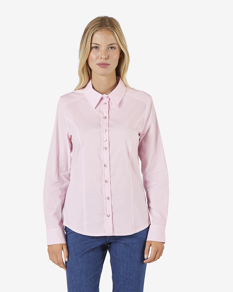 Bluse_rose_421158_Sybille_411153_vorn BASIC-HEMDBLUSE IN 4 FARBEN
