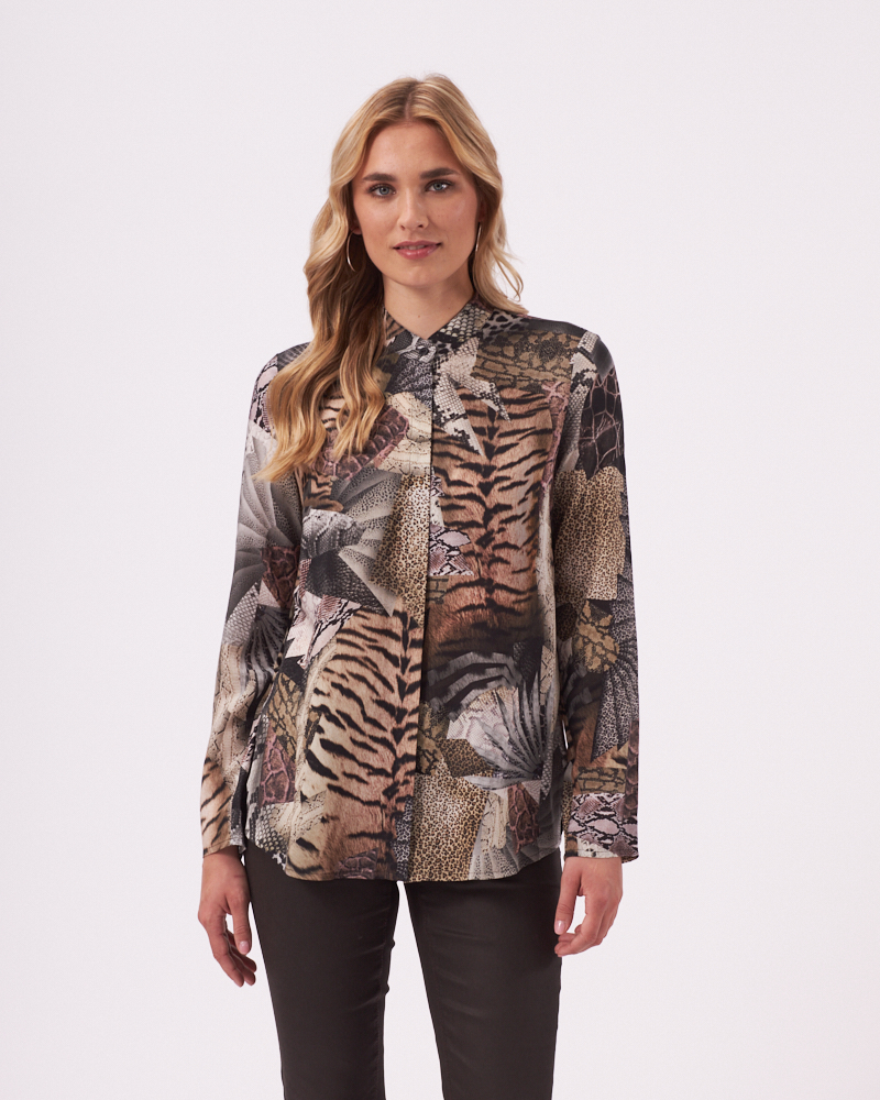 LOCKERE STEHKRAGEN-BLUSE