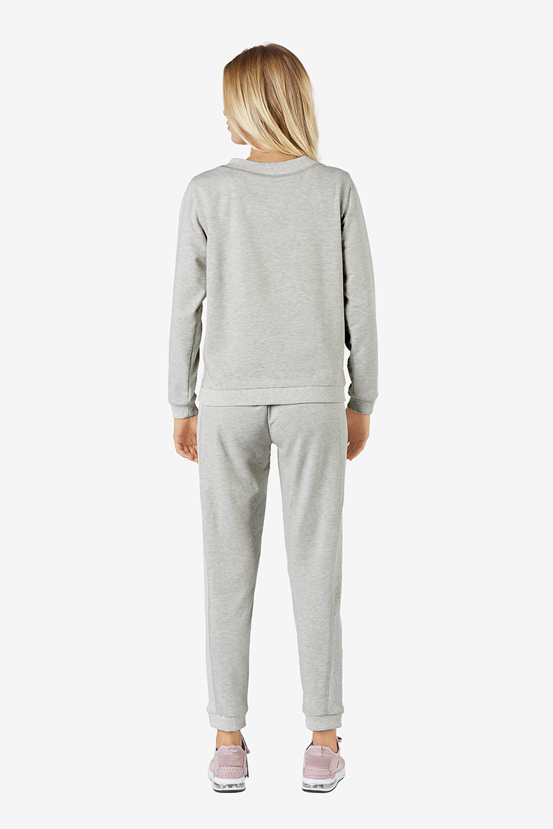 Sweatshirt_grau_meliert_Vollansicht_hinten_411100_Inez SWEATSHIRT IM MATERIALMIX