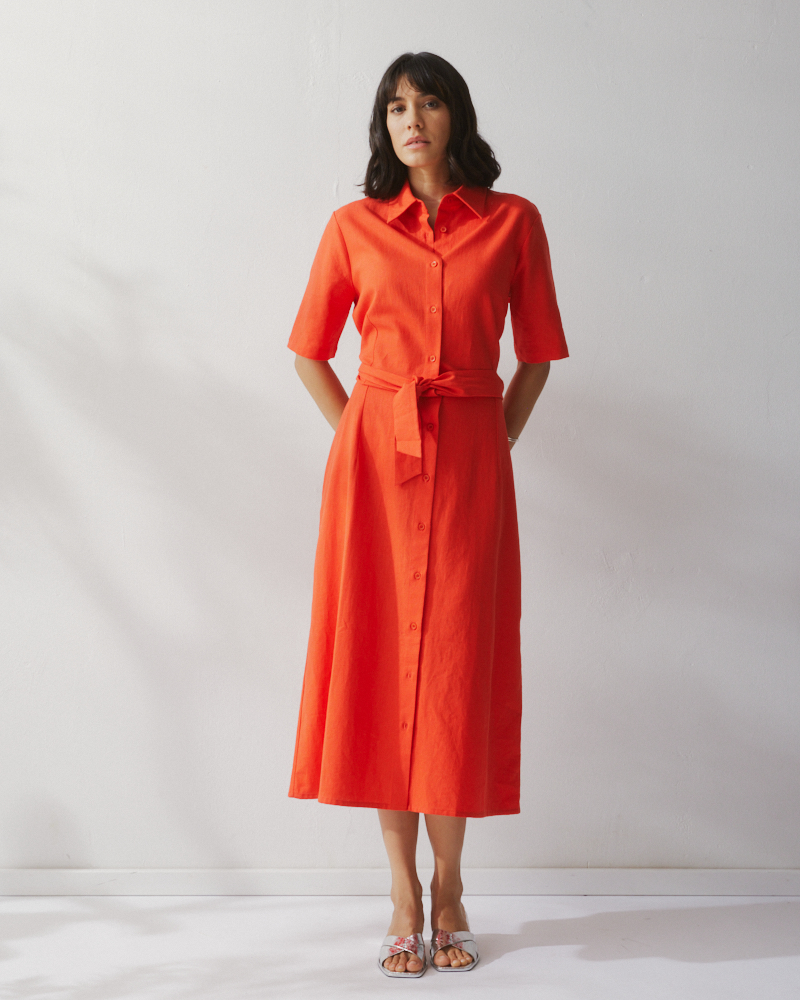 KLEID AUS LEINEN-MIX