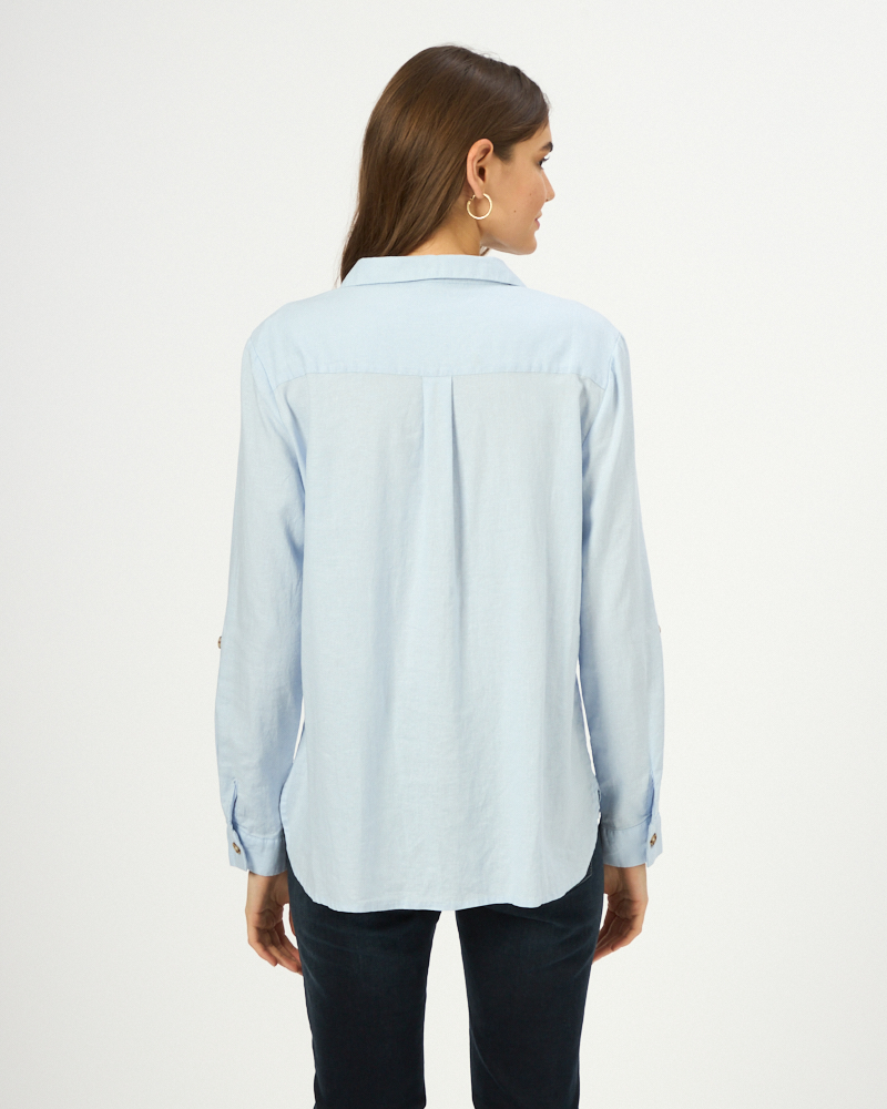 HEMDBLUSE AUS LEINEN-MIX HEMDBLUSE AUS LEINEN-MIX