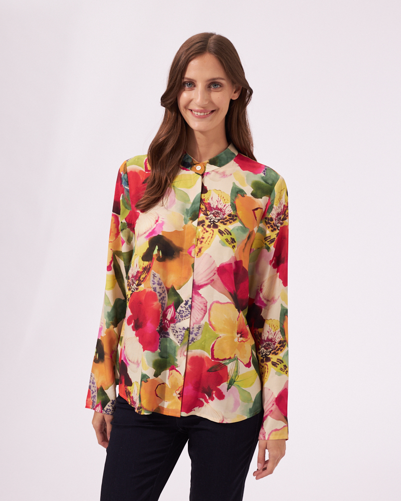BLUSE MIT STEHKRAGEN BLUSE MIT STEHKRAGEN