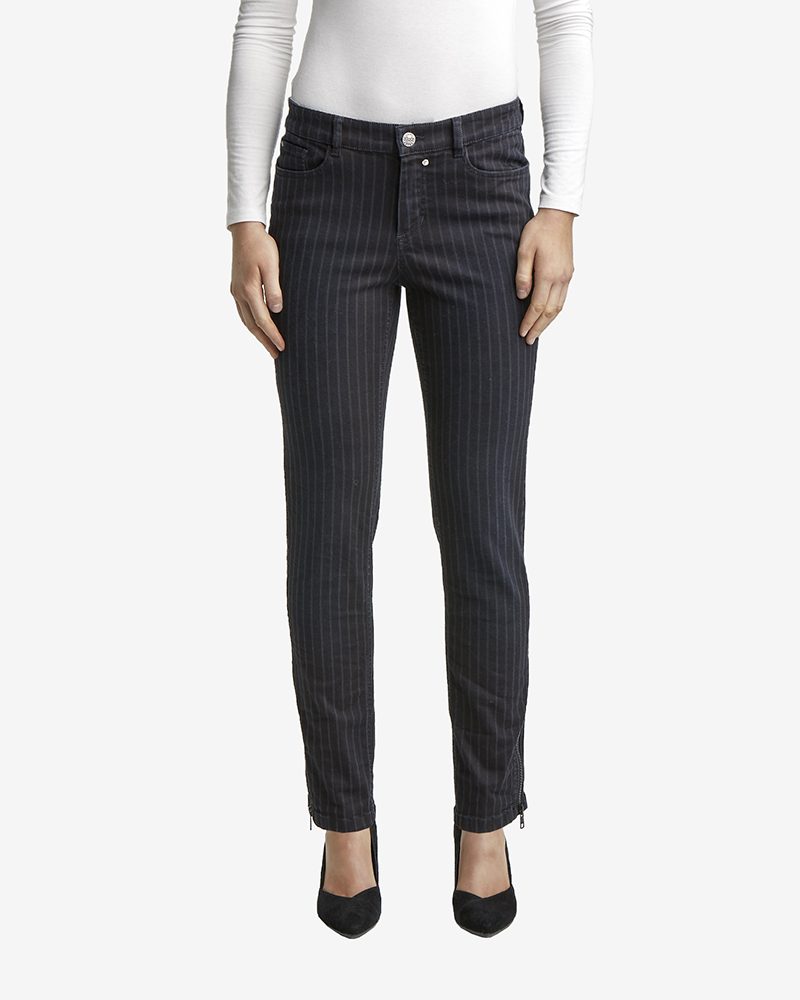 Jeans_schwarz_gestreift_421126_Gloria_vorn SKINNY-JEANS N