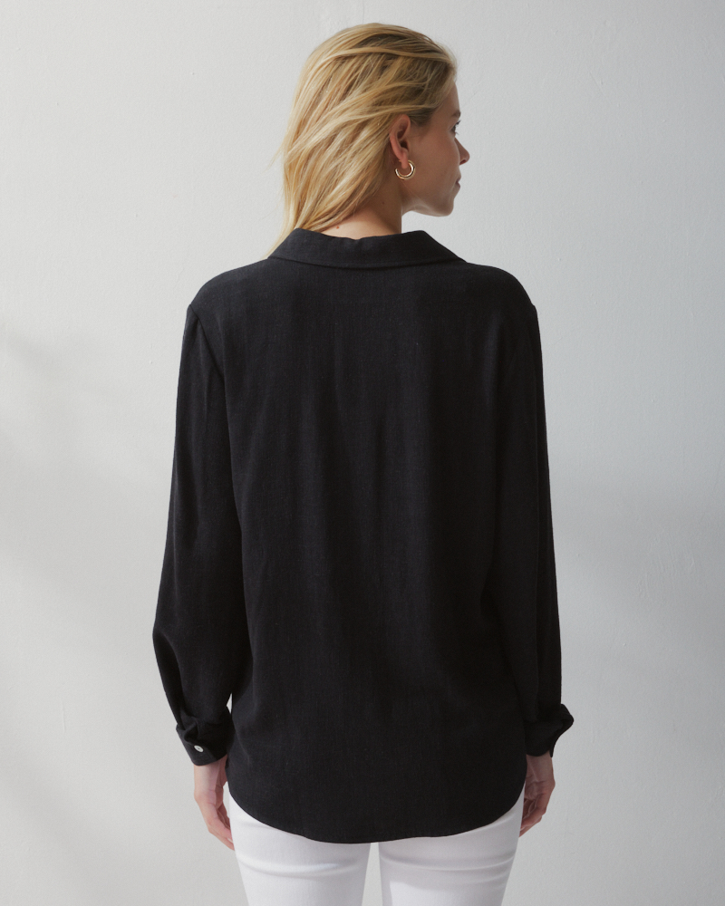 BLUSE AUS LEINEN-MIX