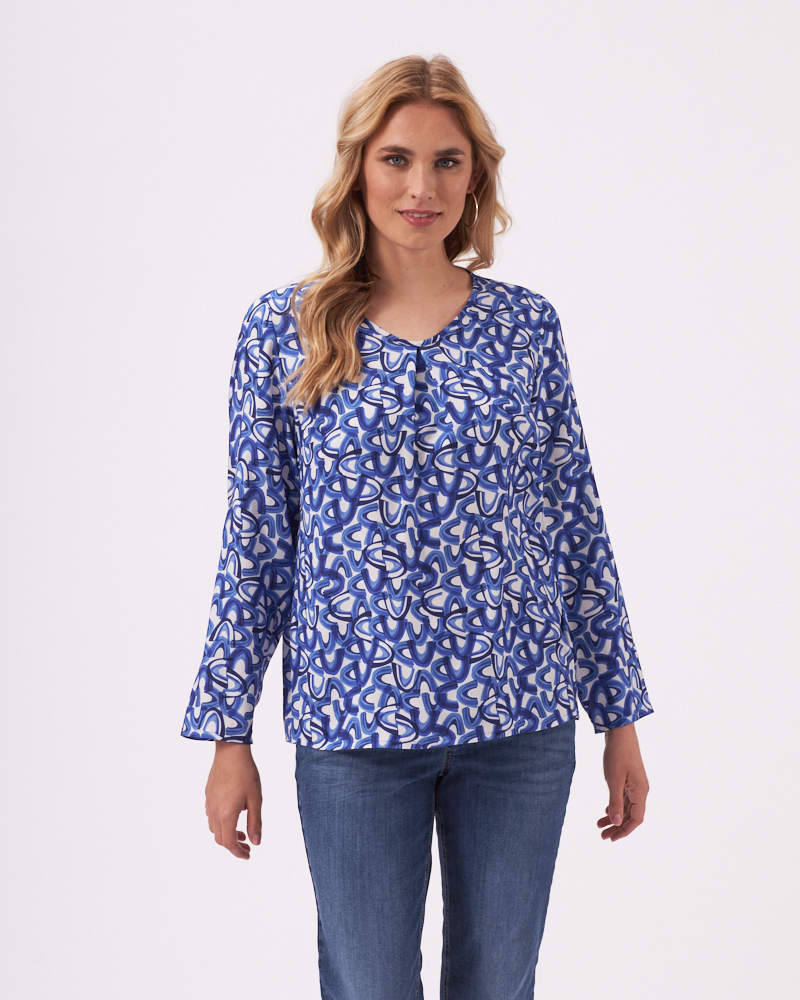 TUNIKABLUSE MIT KELLERFALTE