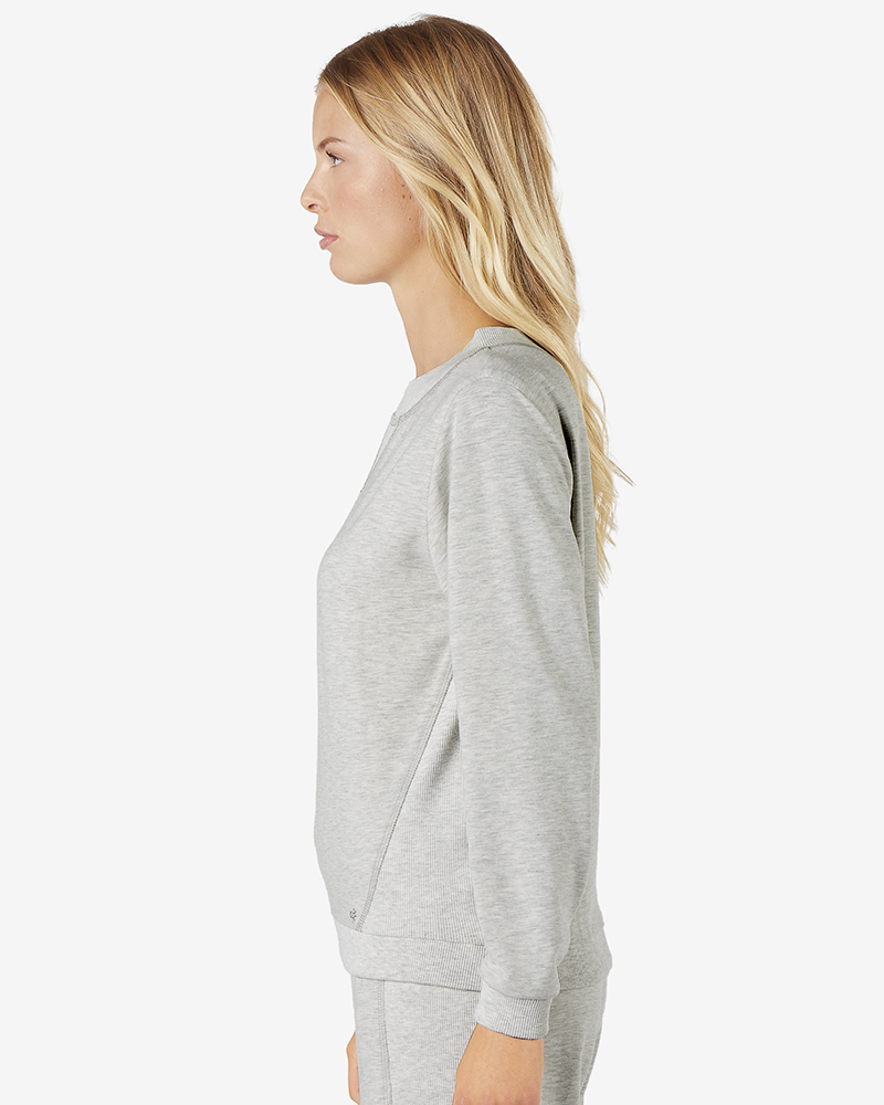 Sweatshirt_grau_meliert_Seite_411100_Inez SWEATSHIRT IM MATERIALMIX