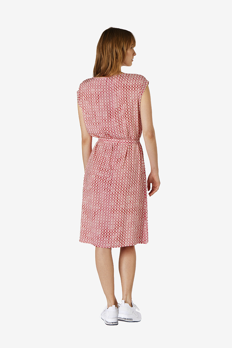 Kleid_rot_gemustert_hinten_411115_Melania SOMMERKLEID AUS VISKOSE