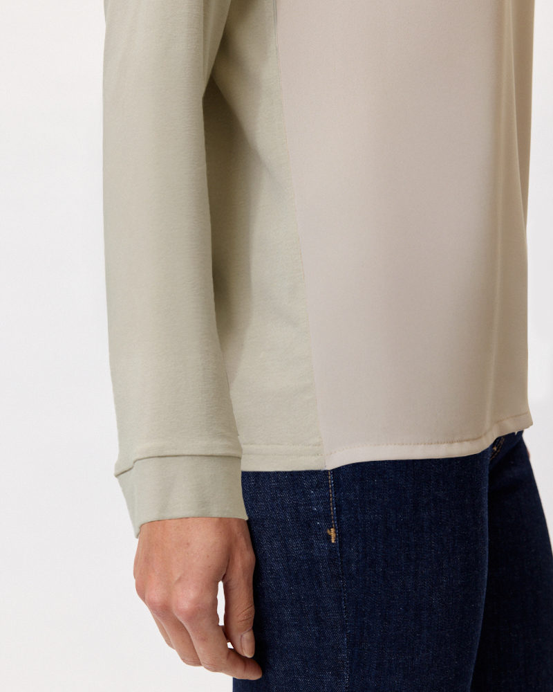 SHIRT IM MATERIALMIX