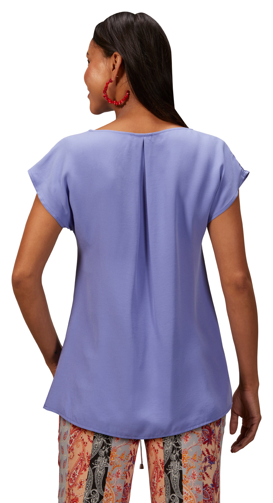 401101Birma_10572 LEGERE BLUSE MIT KELLERFALTE