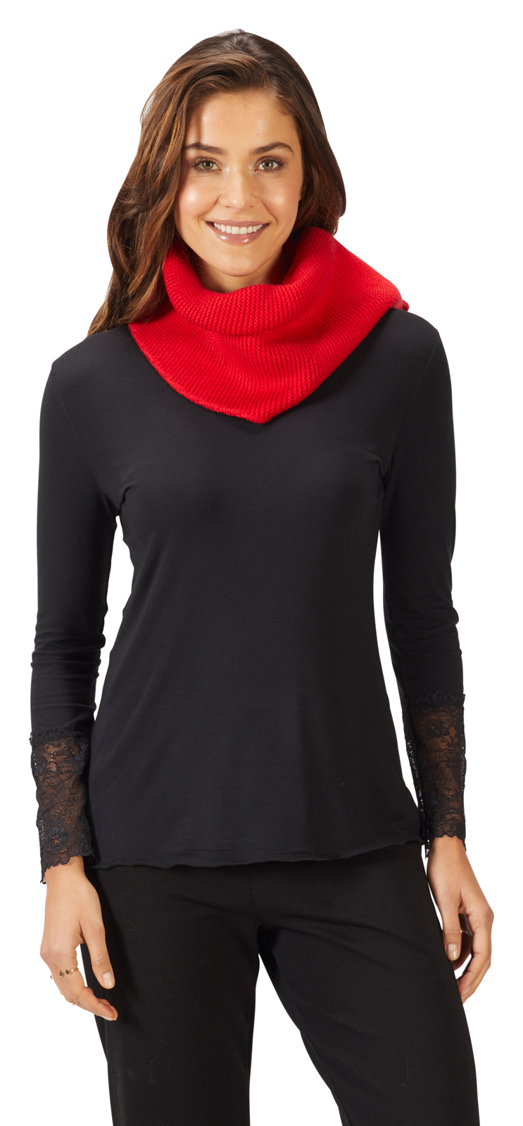 SCHAL-STRICK-rot-11056-391125 STRICKSCHAL IN 3 FARBEN