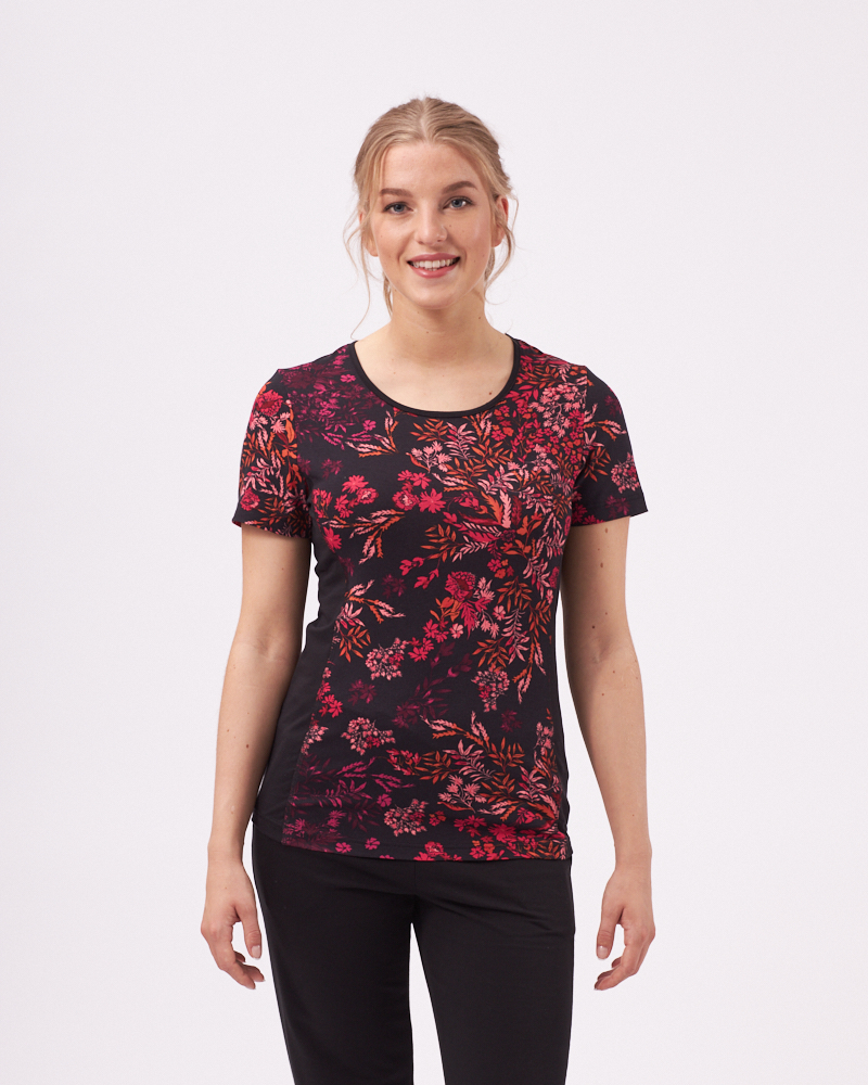 SPORTSHIRT MIT BLUMENDRUCK