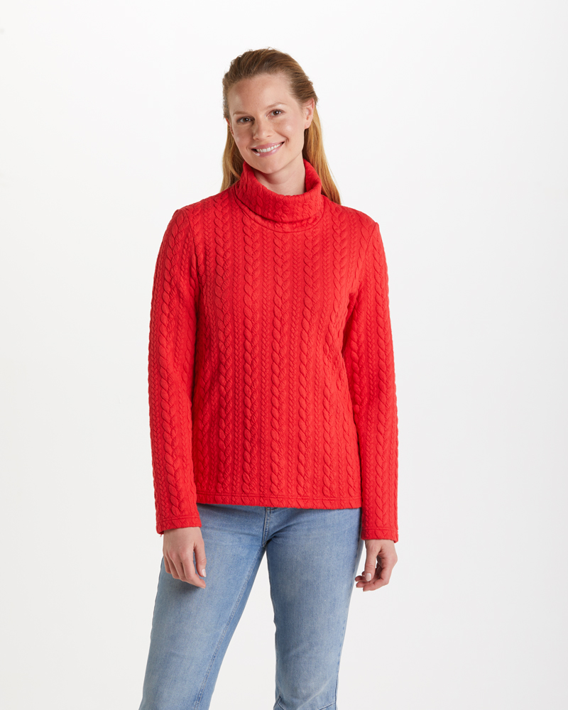 PULLOVER-SHIRT MIT ZOPFMUSTER