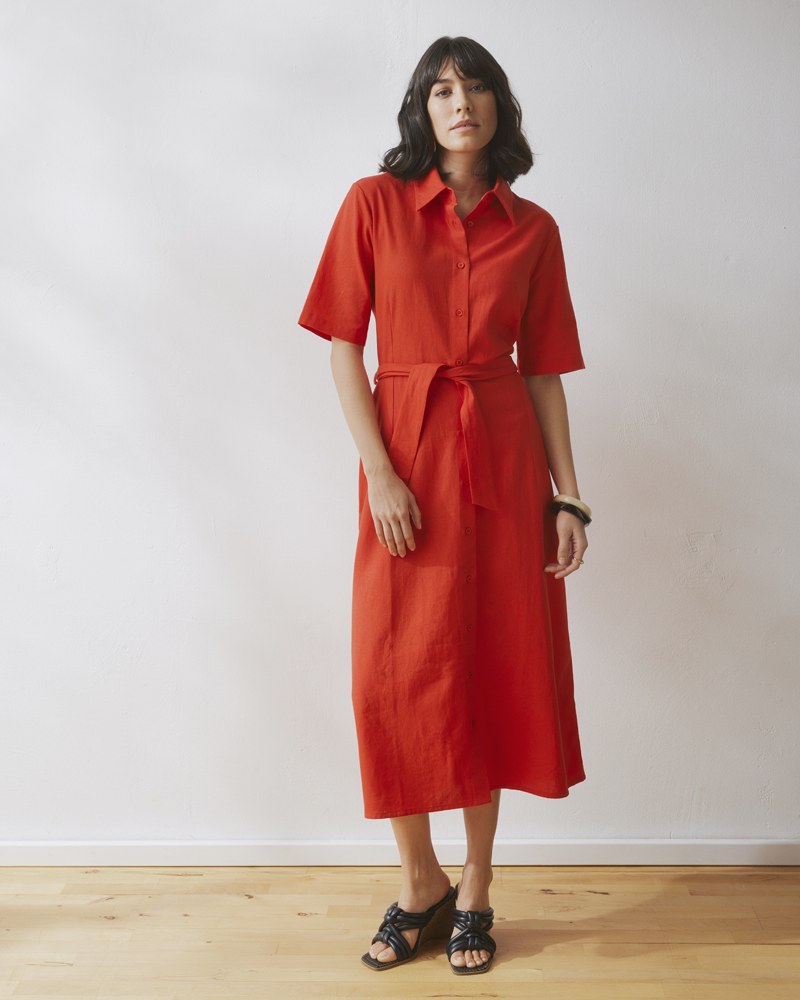 KLEID AUS LEINEN-MIX