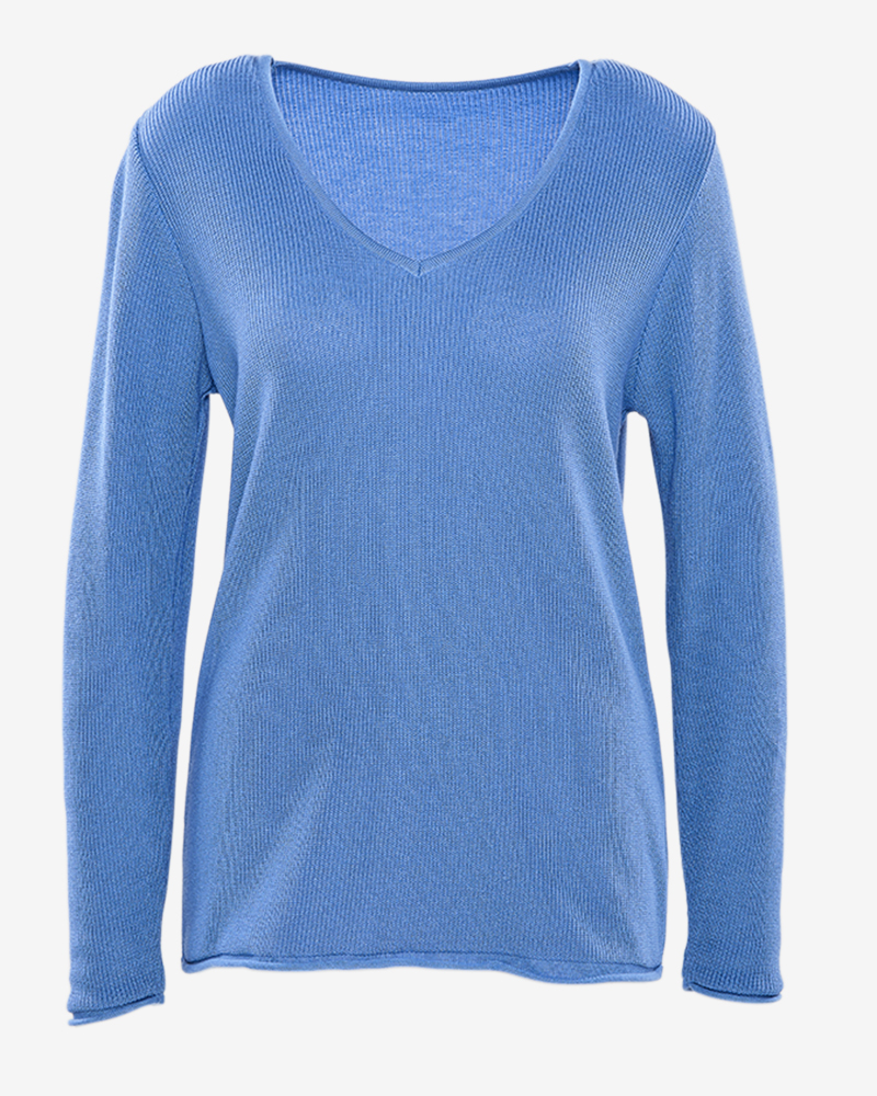 411103_Maribel-Pulli-blau NACHHALTIGER FEINSTRICKPULLI
