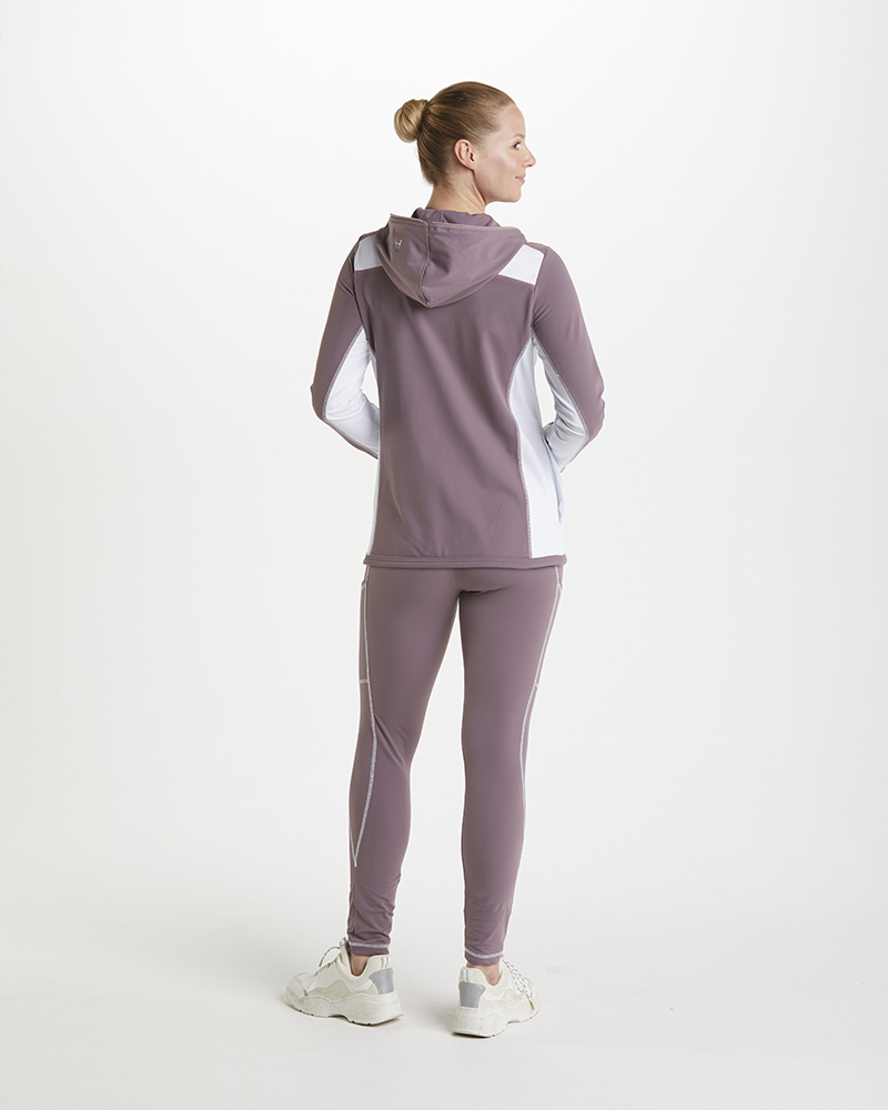 Jacke_mauve_weiss_421167_Maggi-Leggin_mauve_weiss_421166_Haditha_hinten SPORTLEGGING N IN COLOR-BLOCKING