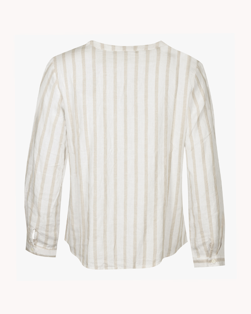 LEINENBLUSE MIT STREIFEN LEINENBLUSE MIT STREIFEN