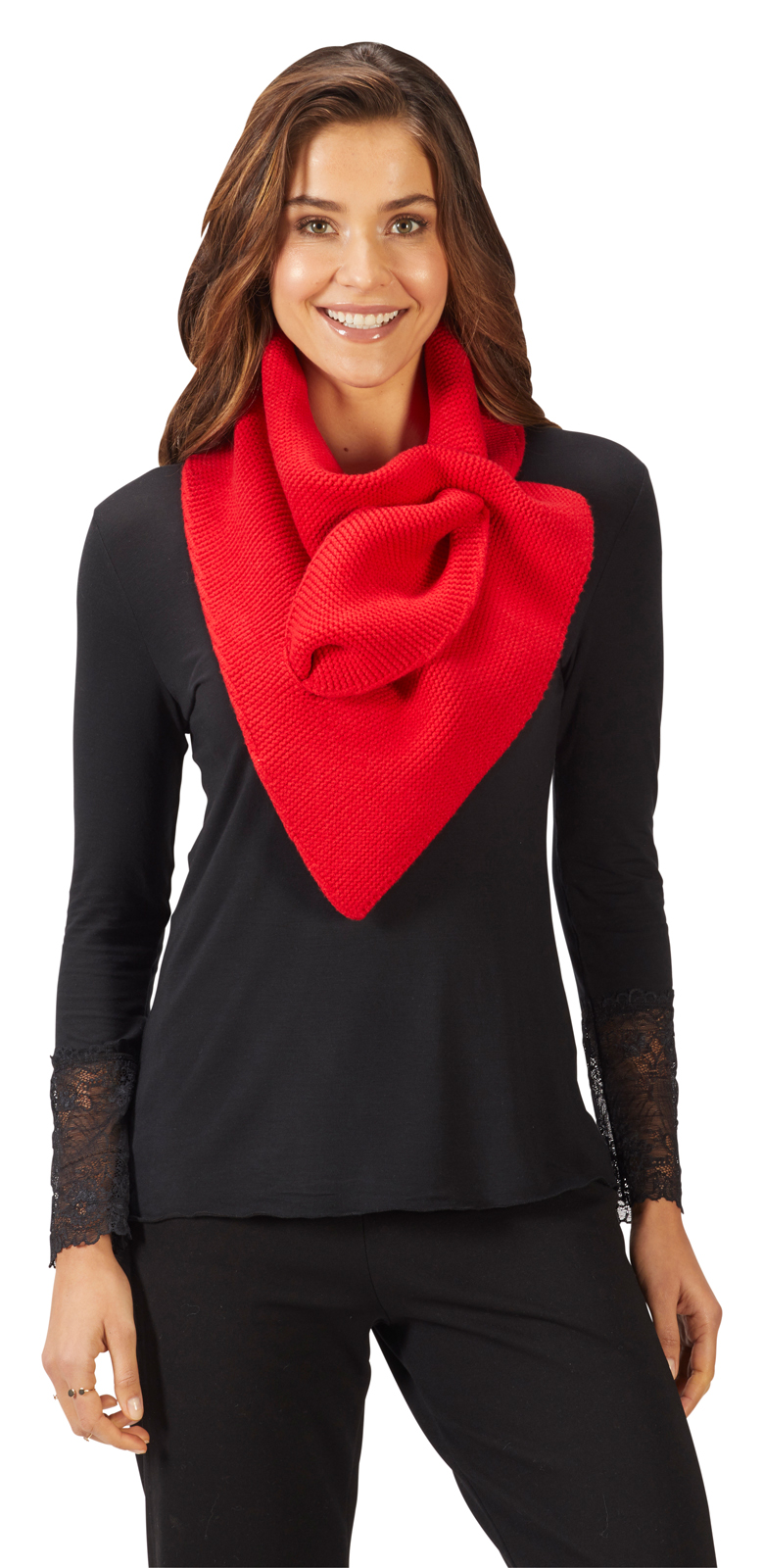 SCHAL-STRICK-rot-11052-391125 STRICKSCHAL IN 3 FARBEN