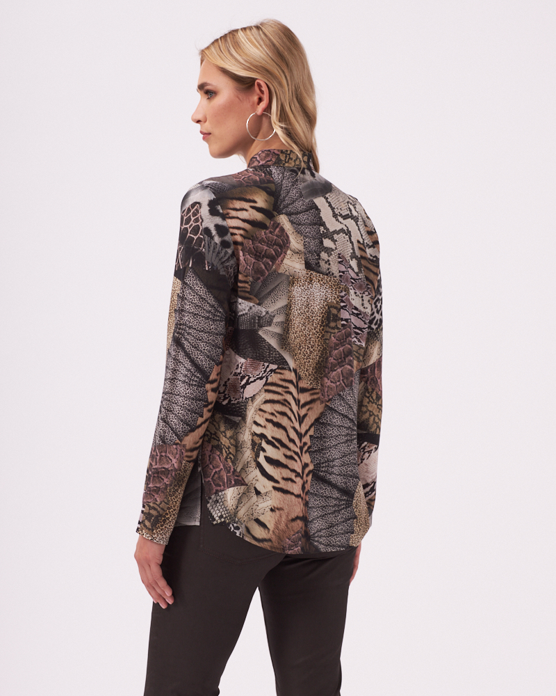 LOCKERE STEHKRAGEN-BLUSE