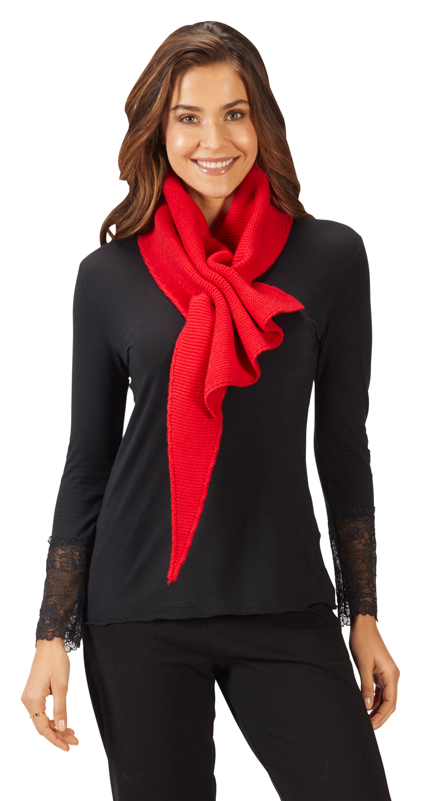 SCHAL-STRICK-rot-11051-391125 STRICKSCHAL IN 3 FARBEN
