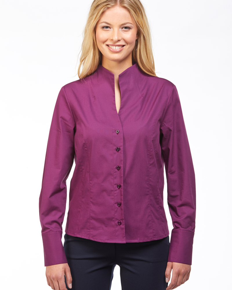 405139_521_50251OZyIGUKYdJF7D STRETCHBLUSE MIT KELCHKRAGEN IN 2 FARBEN