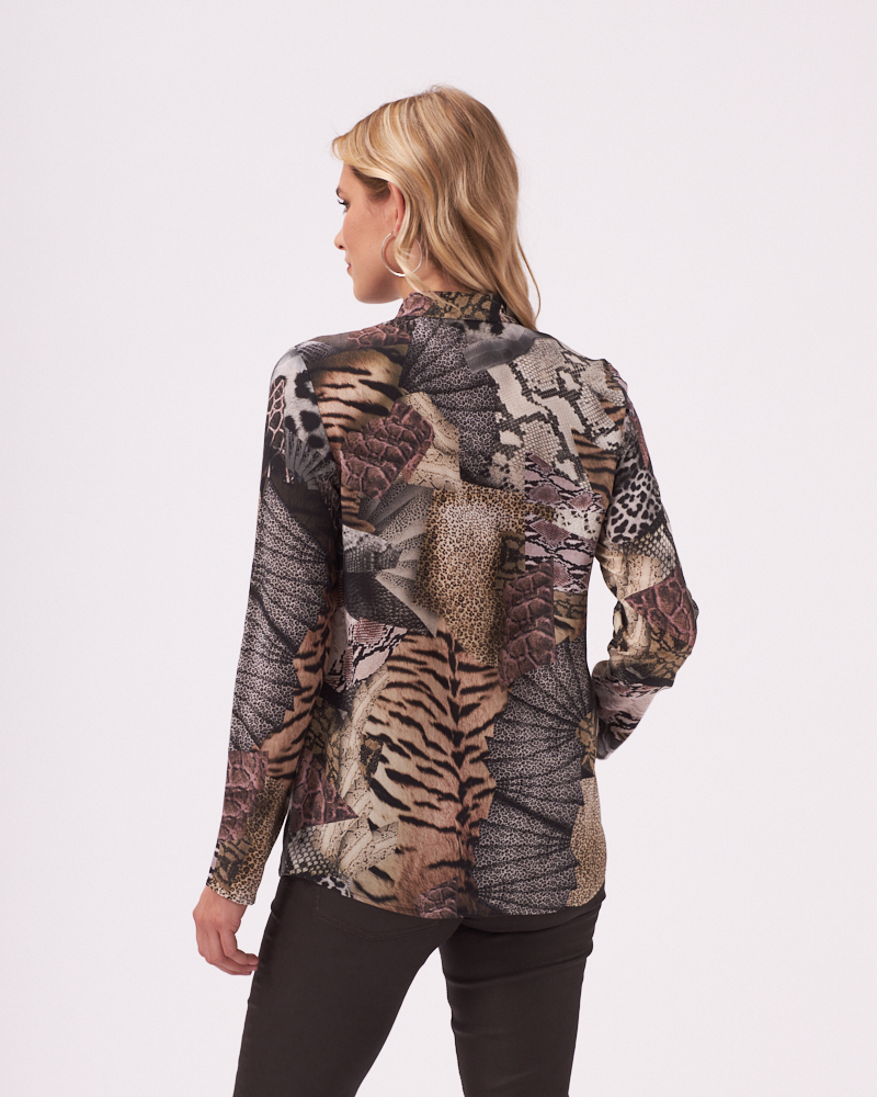 LOCKERE STEHKRAGEN-BLUSE