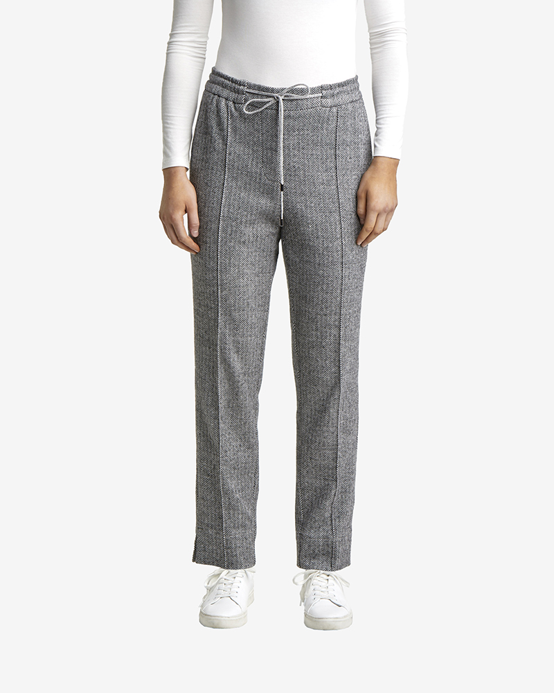 Joggpant_grau_gemustert_421187_Sandy_vorn MODISCHE JOGGPANT N