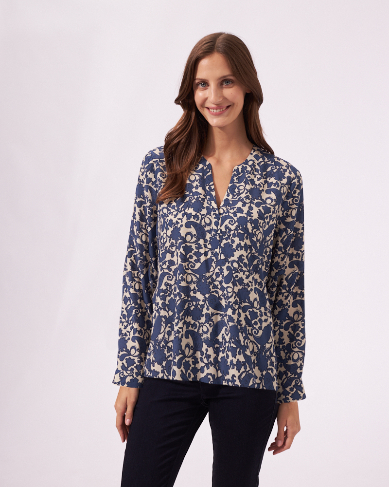 TUNIKABLUSE AUS VISKOSE