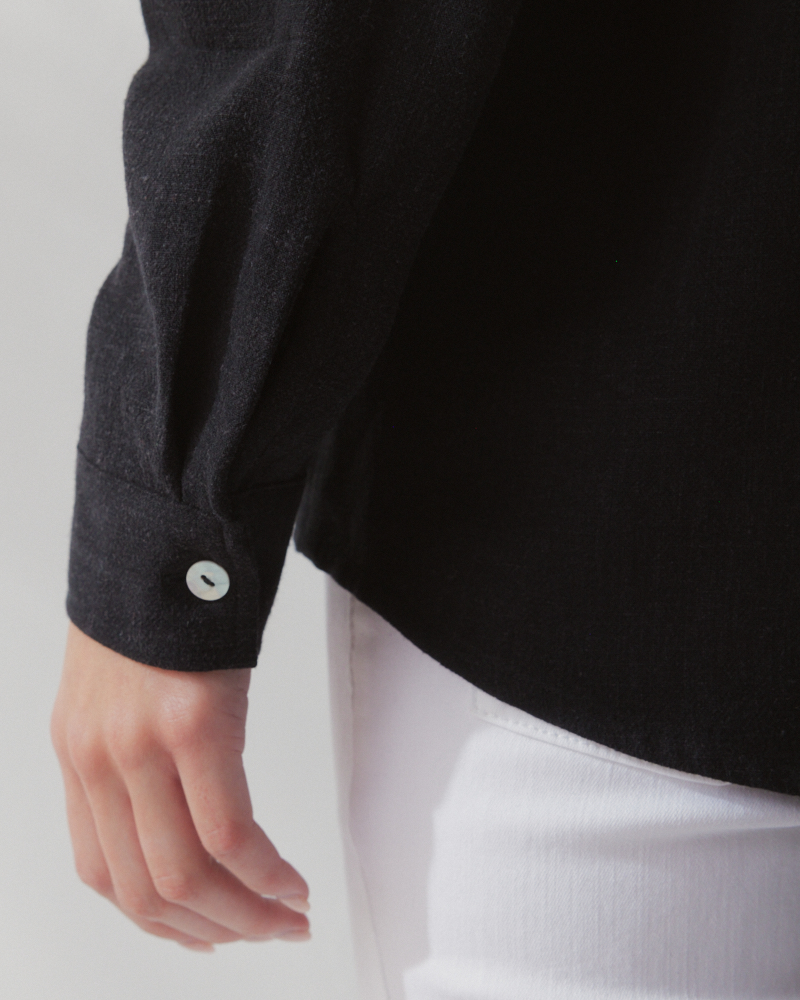 BLUSE AUS LEINEN-MIX