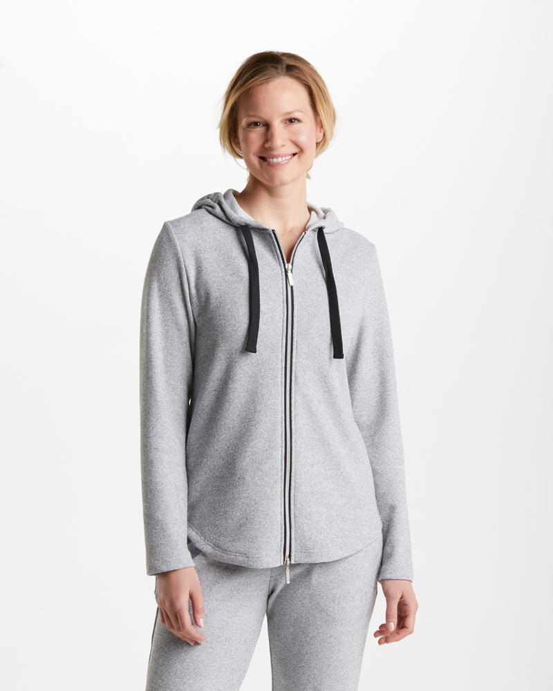 Sweatjacke_grau_melange_421038_Nolly_vorn KAPUZENJACKE VON SUNA