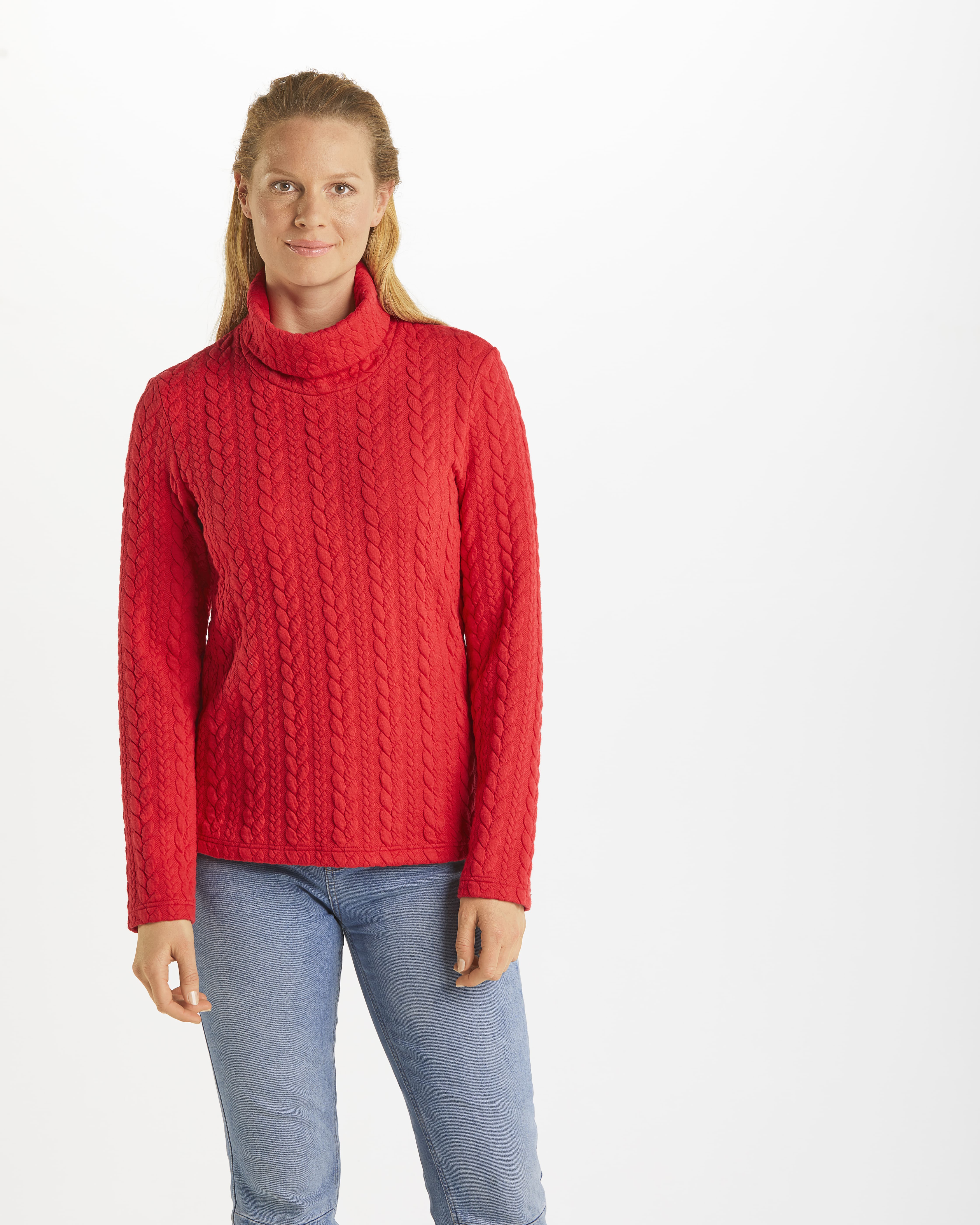 PULLOVER-SHIRT MIT ZOPFMUSTER PULLOVER-SHIRT MIT ZOPFMUSTER